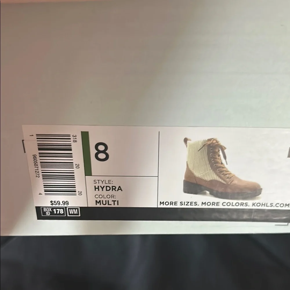 SO Tan and Cream Lace Up Boots with Chunky Sole - Picture 7 of 9